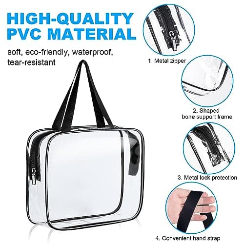 Aucuu Clear Toiletries Bag, 2Pack PVC Waterproof Toiletries Carry Pouch, TSA Approved Travel Toiletry Bag with Zipper, Multi-Size Cosmetic Makeup Bags for Men, Women and Kids - Travel Business Trip — view 3