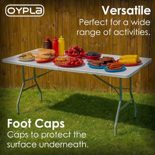 Oypla Heavy Duty Folding Catering Garden Trestle Table - 6ft, White — view 4