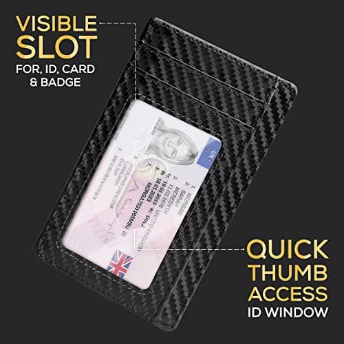 PIRNA Slim Wallet for Men | RFID Blocking Minimalist Credit Card Holder – Thin Card Wallet with Small Money Pocket & Gift Box for Men's in UK (Carbon Fiber Wallet) — view 6