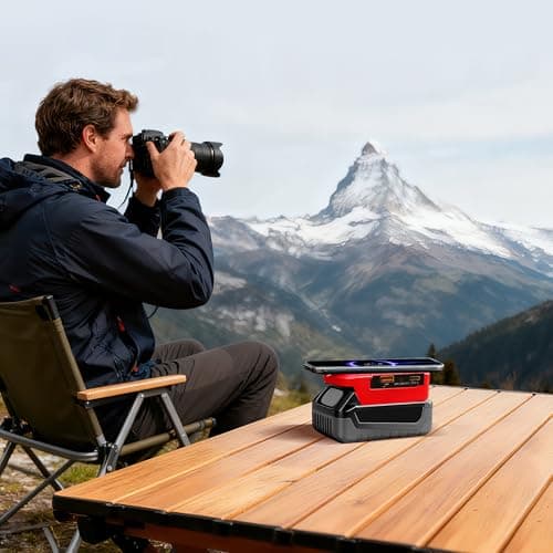 Wireless Phone Charger for Milwaukee 18V Battery,Battery Adapter with USB and Type-C Output, for Camping Travel,Outdoor Working (Wireless Charger for Milwaukee 18V) — view 6