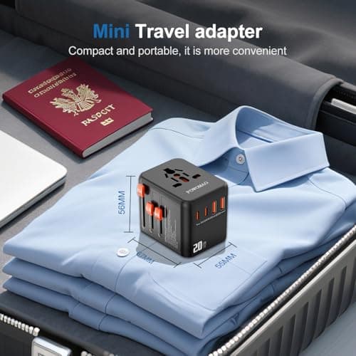 POWOMAO Universal Travel Adapter Worldwide with 2 USB C and 2 USB A Ports — view 6
