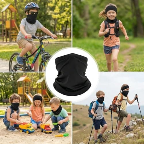 2Pcs Cooling Neck Gaiter for Kids Breatheable Face Cover UV Balaclava — view 3