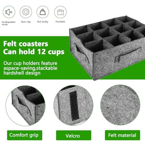 Felt Cup Storage Organizer with Removable Dividers, 6/12 Compartments — view 3