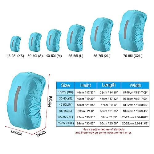PATIKIL Waterproof Backpack Rain Cover 30-40L S Light Blue — view 2