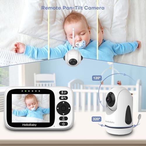 HelloBaby Baby Monitor with Camera and Night Vision No WiFi 3.2" IPS Screen — view 6