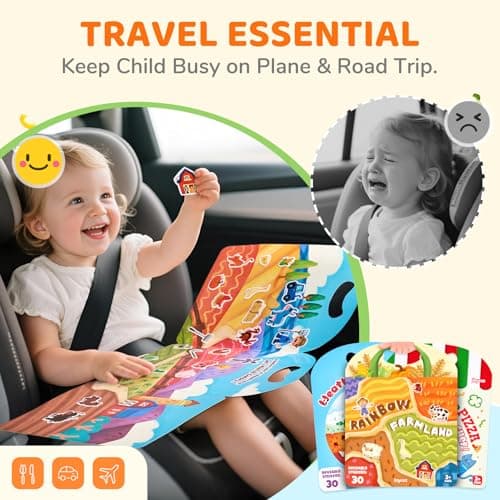 JoyCat 3 Pack Reusable Sticker Books: Farm, Pizza-Making, Weather — view 4