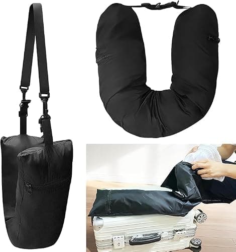 crayBG Stuffable Travel Pillow, Stuffable Neck Pillow for Travel, Travel Neck Pillow Stuffable with Clothes, Neck Pillow Case Cover Only, No Filler, Fits 3 Days' Essentials