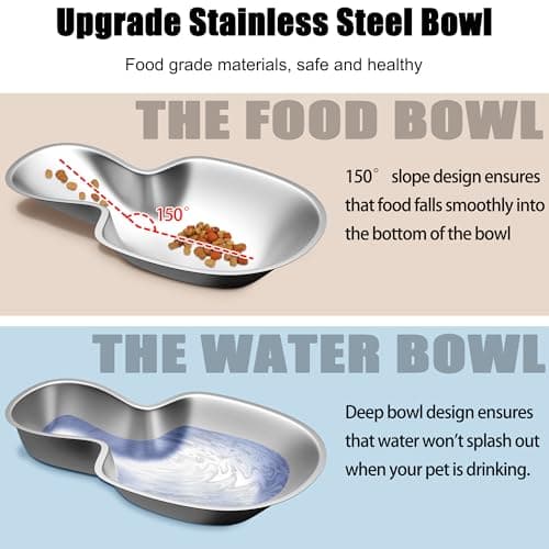 Automatic Pet Feeder Small&Medium Pets Automatic Food Feeder and Waterer Stainless Steel Bowls Set 3.8 L, Travel Supply Feeder and Water Dispenser for Dogs Cats Pets Animals — view 3