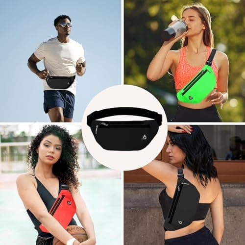 Rosoz Bum Bag, Belt Bag Women's Bum Bag Men's Gifts Sports Waist Bags for Outdoor Travel Running Bicycle, black, Pocket umbrella — view 5