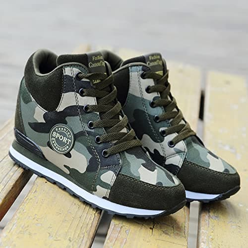 2026 Trainers Women's Shoes Leisure Women's Camouflage Travel Soft Sole Comfortable Lace-up Shoes Outdoor Shoes Running Fashion Sports, Army Green, 8 UK — view 4