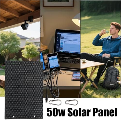 Furtryvl Solar Charger for Cell Phone - 50W Backpack Solar Panel,Intelligent Protection Compact Charger for Car Camping Tent Beach Travel Hiking Backpacking Home Outdoor — view 4