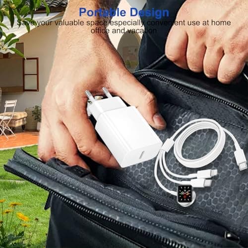 3 in 2 Multi Charger Cable for Apple Watch, iWatch Charger Travel Essentials Multi Fast Charging Cable for Apple Watch Series Ultra/11/10/9/8/7/6/5/4/3/2 & iPhone 17/16/AirPods, Samsung Galaxy S25/S24 — view 6