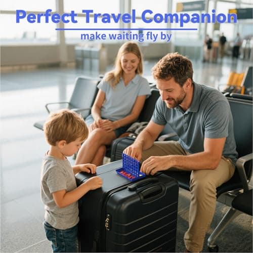 Pup GO 8 Pack Travel Size Classic 4 in a Row Game for Kids Ages 3+, Pocket Size Board Game for Car,Airplane & Camping, Travel Essential 2 Player Strategy Kids Games, Foldable (11x8cm/4.33x3.15inches) — view 3