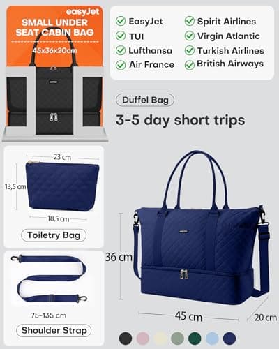 HOTOR Travel Bags for Women - Large Carry on Luggage Weekend Bag Foldable — view 4
