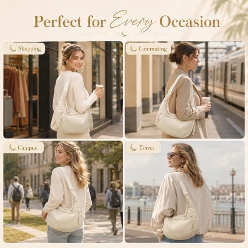 Womens Crossbody Bag Cream Off White for Work Travel Wedding Party Everyday — view 2