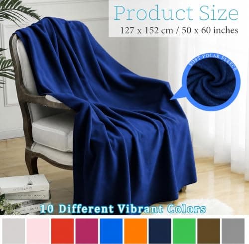 10 Pack Fleece Blankets Bulk, Soft Cosy Fluffy Throw for Sofa, 127 x 152 cm — view 2