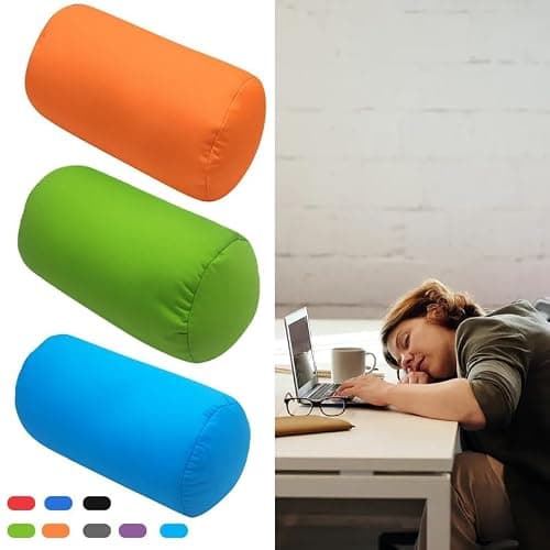 Tube Microbead Bolster Pillow 2025 Travel Essentials Body Cushion Cylinder Bean Bag Throw Pillow Neck Arm Back Support for Plane Car Travel Office Home Sleeping neck pillows (Purple) — view 5