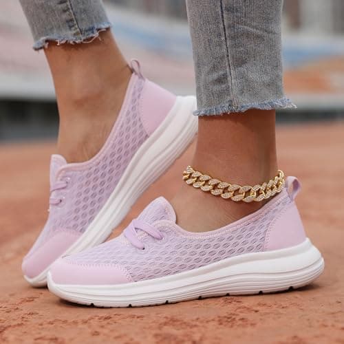 Women Comfy Orthopedic Walking Shoes Women Lightweight Slip-On Knitted Sneakers Comfortable Fashion Flat Walking Shoes Breathable Slip On Arch Support Non-Slip Sneakers — view 5
