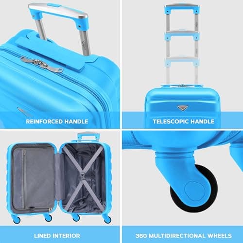 Flight Knight 55x40x20 Ryanair Priority Cabin Suitcase, Also for EasyJet, Jet2, Lightweight,ABS Hard Shell, Durable 4-Wheel Cabin Case, Carry-On Size 10kg Hand Luggage, Travel Bag- 55 x 40 x 20 — view 5