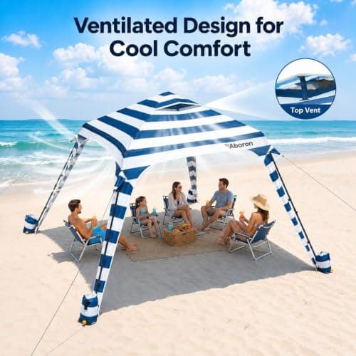 MOPHOTO 10x10 FT Beach Cabana, 100 sq ft Beach Canopy — view 5