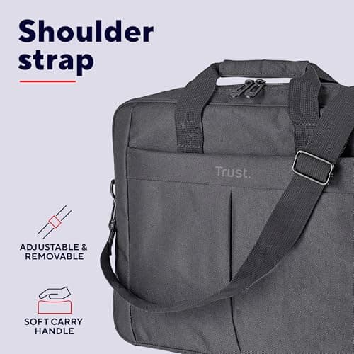 Trust Primo Laptop Bag 16 Inch, Messenger Bag with Padded Interior, Black — view 5