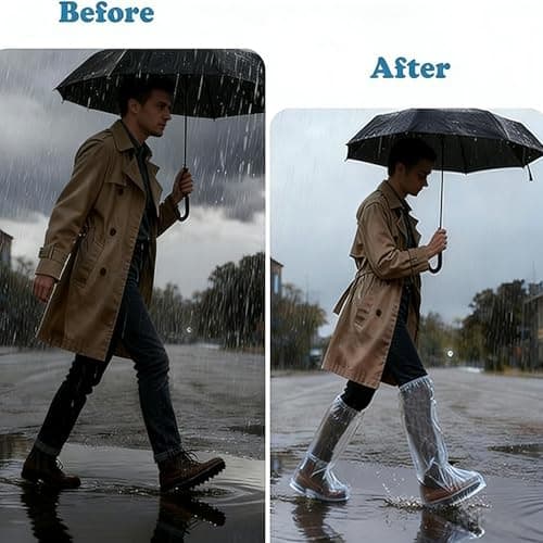 Waterproof Shoe Covers, Plastic Transparent Shoes Protectors, 10 Pairs — view 6