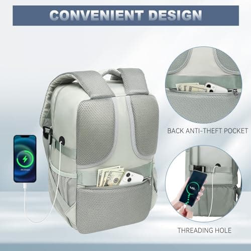 Lossga for Ryanair Cabin Bags 40x30x20 Underseat Carry-ons Travel Backpack with Anti Theft Bag 20L Flight Bag 40x20x25 with USB Charging Port — view 4