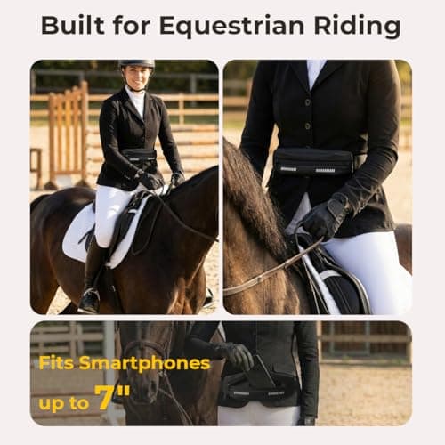 Equestrian RideSafe Waist Pack – Waterproof Zippered Riding Belt Bag for Horseback Riding – Secure Storage for Phone & Essentials – Unisex Fit – Fits Smartphones up to 7” — view 2
