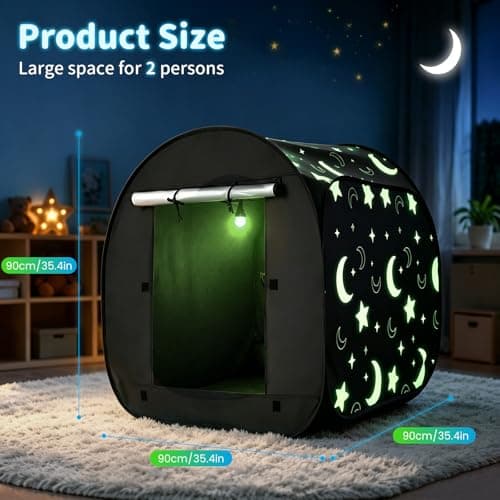 Normodic Sensory Tent, Blackout Sensory Tent for Kids, Pop Up Black Out Den for Autism, Calm Down Corner for Autistic Children Anxiety Relief with Travel Bag, Play and Relax Corner (Round) — view 5