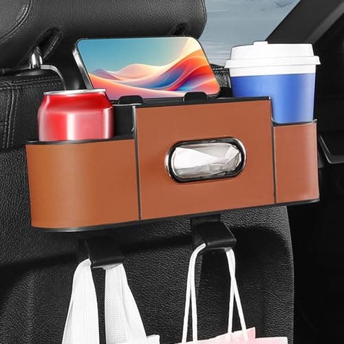 Leftwei 4 in 1 Back Seat Car Organizer for Family Travel (Brown) — view 2