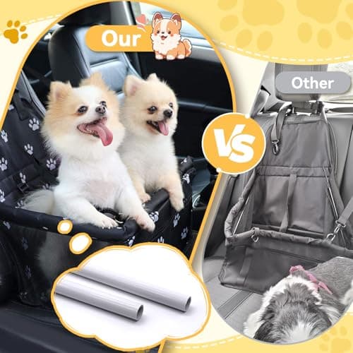 Flagest Dog Car Seat, Foldable Washable Mesh Carrier for Small Dogs, Black — view 2
