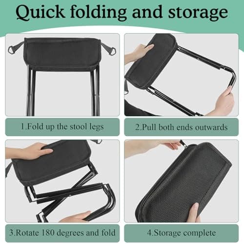 Camping Stool, Collapsible Stool 28 × 26 × 26cm Folding Stool Foldable — view 5