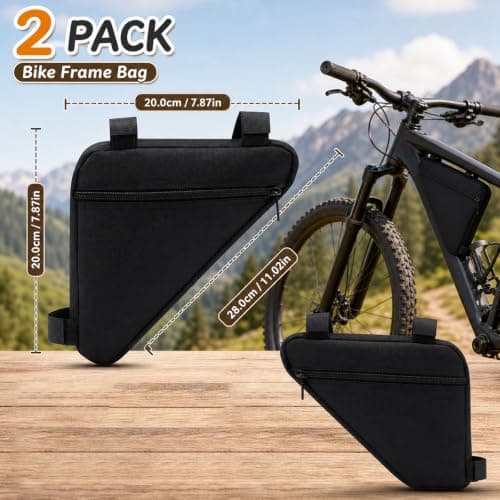 IAndhy Bike Bag, 2 pcs Bike Frame Bag, Bicycle Bag for Mountain Biking and Commuting, Water-Resistant Frame Bag Set for Cyclists, Bike Bags for Frame Storage Solution — view 2