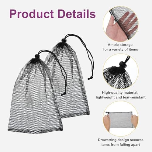 LIQWEI 10 Pcs Nylon Mesh Drawstring Bags, Delicates Laundry Bag, 8x12 Inch — view 3