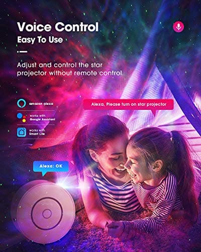 SUPPOU LED WiFi Galaxy Projector, Smart Night Light Kids Adults 3D Star Projector Light with RGB Adjustment/Voice Control/WiFi/Timer Compatible Alexa Google Assistant for Room Decor — view 2