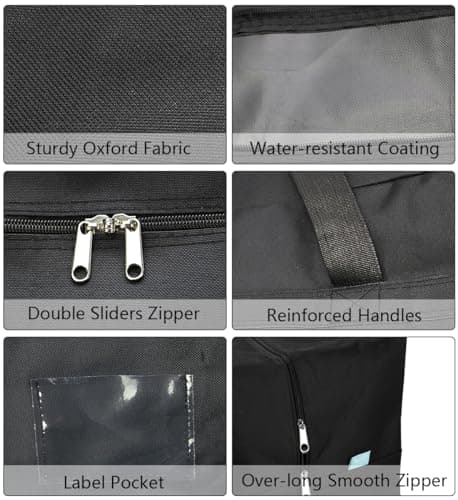Pack of 2, Large Size RV Travel Duffle Luggage Bags for Holiday, Business Trip, Moving Organizer Bag, Go-to-college, Black — view 3
