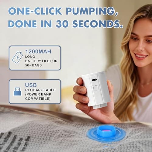BoxLegend 6 Pack Travel Vacuum Storage Bags for Clothes with 1200mAh USB Electric Pump-2S+2XS+2XXS- Thickened & Waterproof Fits Luggage & Backpack Save 70% Luggage Space — view 2