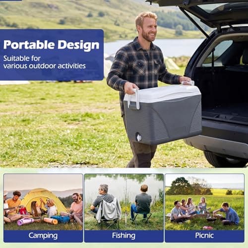 COSTWAY 12L/16L/21L/41L Insulated Cool Box (Black, 56 x 39 x 41 cm) — view 4