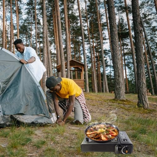 Trendi Portable Camping Stove with 8 Gas Canisters – Complete Outdoor Cooking Set with Carry Case, EN417 Gas Compatibility, Auto Ignition & Adjustable Flame — view 5