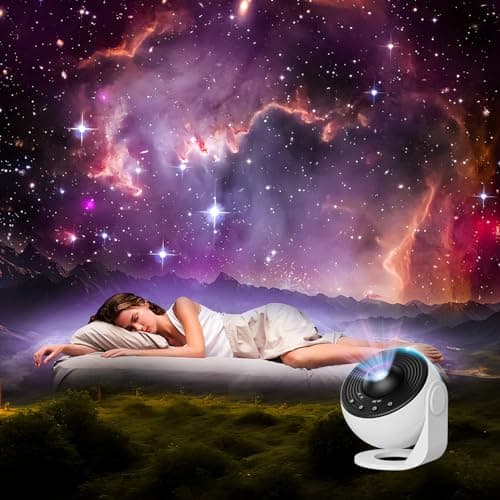Planetarium Projector for Bedroom, 13 in 1 Galaxy Star Projector Light, Nebula Night Light with Timer, LED Space Galaxy Lamp Room Decor for Adults Kids, White — view 6
