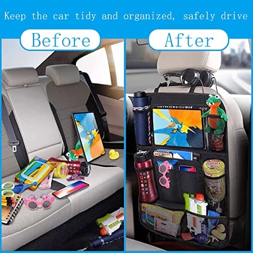 Car Seat Organiser, Car Seat Storage with 10" iPad Tablet Holder, 10 Pockets — view 6