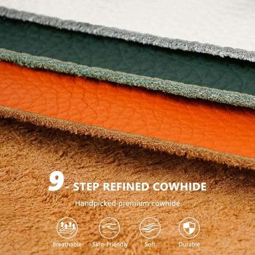GADIEMKENSD Small Wallet Bifold Credit Card Holder Genuine Leather Coin Purse RFID Blocking Mini Compact Pocket Wallet with Zipper Ultra Slim Minimalist Black/Orange — view 4