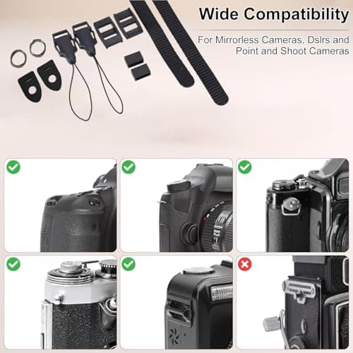 XILIYAI Camera Strap, Retro Cotton Camera Shoulder Straps Adjustable Camera Neck Strap for all Cameras DSLR/SLR/Mirrorless Sony Canon Nikon Olympus photographer's assistant (Black and white Grid — view 5