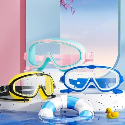 ISABELLA MOON Baby Kids Swimming Goggle, Splashyeyes Goggles, Anti-Fog UV No Leak Swim Goggle, Wide View vision Swimming Goggles, HD Swim Mask for Kids 3-12 Protection Lenses for Pool Bea(Set04) — view 3