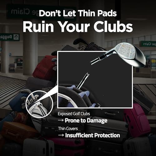 Regency Golf Club Protect Cover for Travel – Ultra-Light (163g), (15mm Thick) Pad, (3-Second Install), Stronger Than Head Covers & Air Bags, Ideal for Flight — view 3