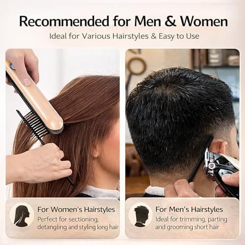 PureSphere 3-in-1 Folding Travel Comb for Men, Black Wide & Fine Teeth — view 5
