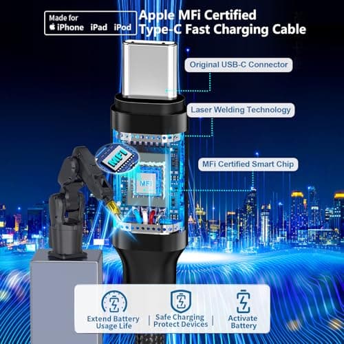 Apple MFi Certified iPhone 17 Car Charger 3Port 67W USB-C&USB-A Car Charger — view 2