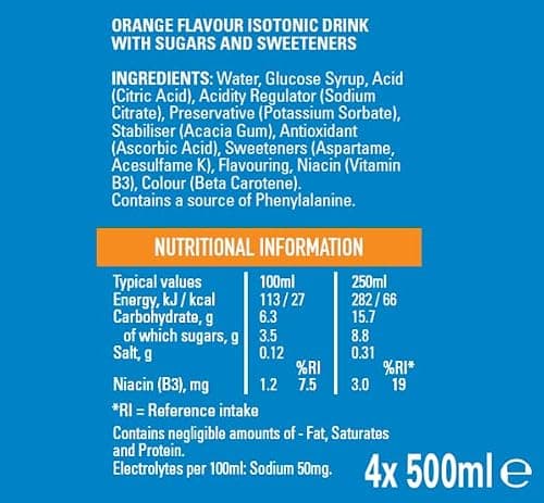 Lucozade Sport Orange Sports Drink, 4 x 500ml — view 6