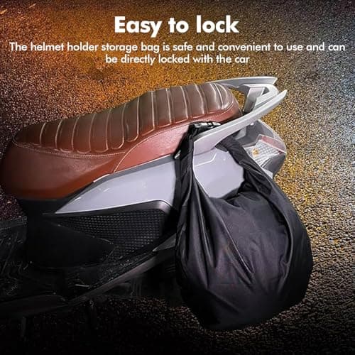 BOROCO Motorcycle Helmet Bag, Waterproof Motorbike Helmet Storage Bag with Combination Lock, Anti-Theft 30L Large Oxford Travel Carrier for Riding Gear & Sports (67x54cm) — view 3