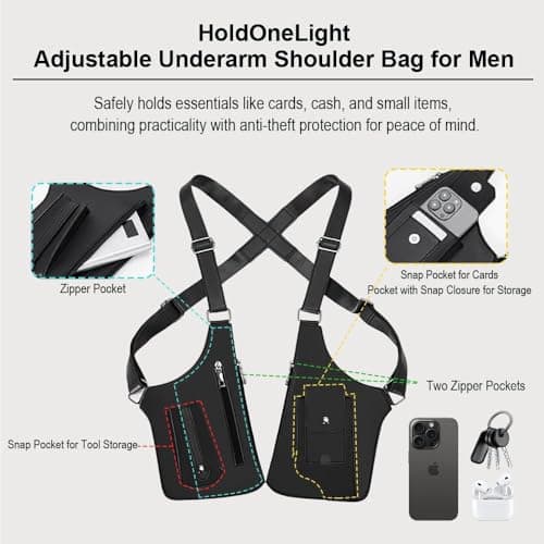 Faux Leather Underarm Bag, Magnetic Anti-Pickpocket Crossbody Bag — view 4